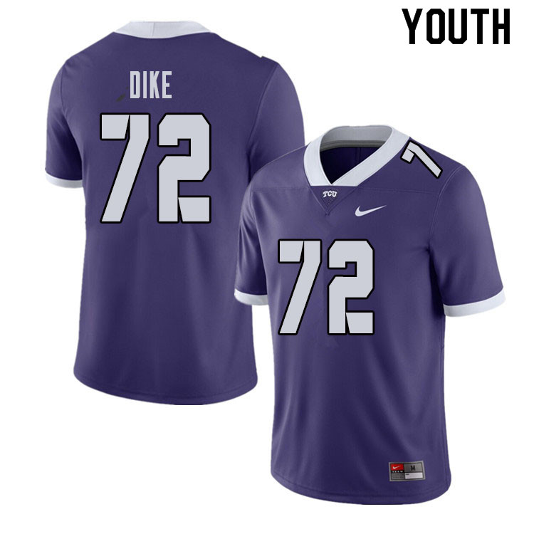 Youth #72 Kris Dike TCU Horned Frogs College Football Jerseys Sale-Purple
